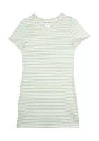 Girls 7-16 Short Sleeve Striped Dress