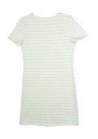 Girls 7-16 Short Sleeve Striped Dress