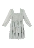 Girls 7-16 Smocked Ruffle Chiffon Dress