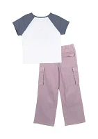 Girls 7-16 Graphic T-Shirt and Cargo Pants Set