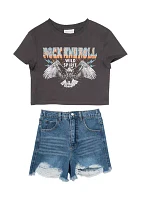 Girls 7-16 Free Spirit Graphic T-Shirt and Shorts Set