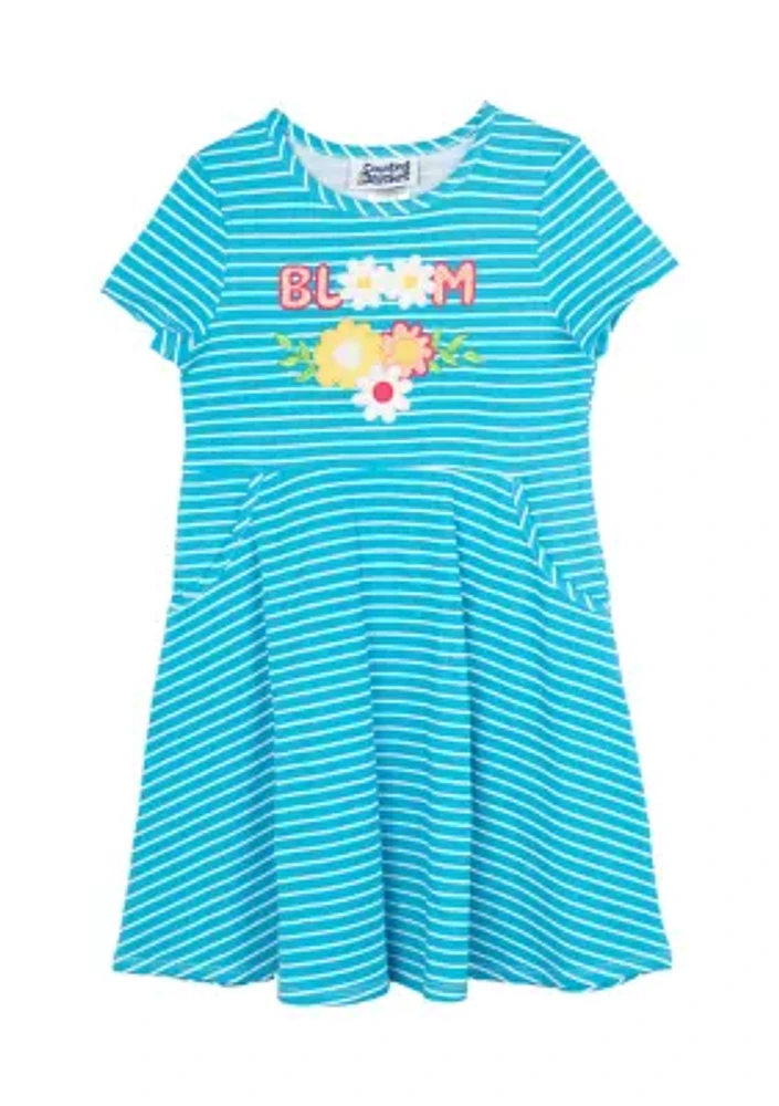 Girls 4-6x Short Sleeve Striped Dress