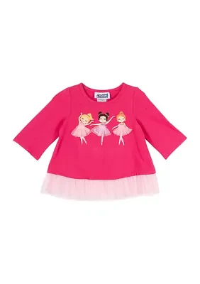 Girls 4-6x Ballerina Graphic Ruffle Top