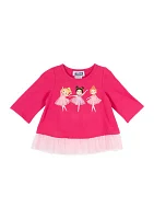 Girls 4-6x Ballerina Graphic Ruffle Top