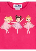 Girls 4-6x Ballerina Graphic Ruffle Top