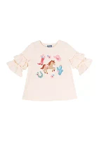 Girls 4-6x Horse Appliqué Top