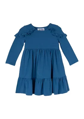 Girls 4-6x Solid Ruffle Dress