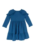 Girls 4-6x Solid Ruffle Dress