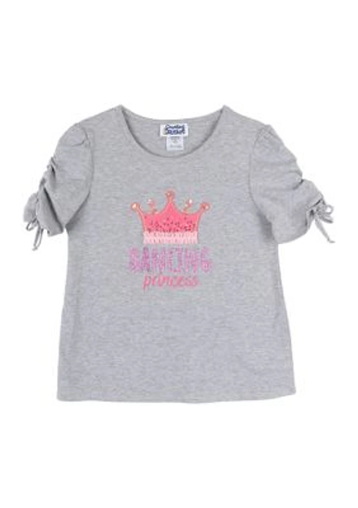 Girls 7-16 Dancing Princess Appliqué Top