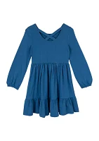 Girls 7-16 Solid Ruffle Dress