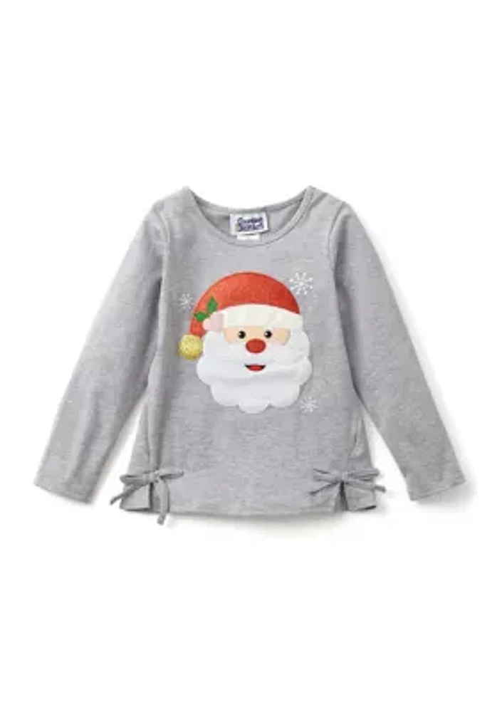 Girls 4-6x Santa Top