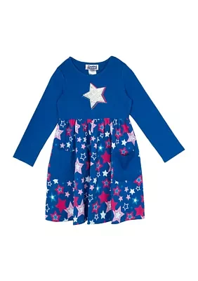 Girls 4-6x Star Printed Dress