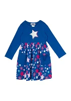 Girls 4-6x Star Printed Dress