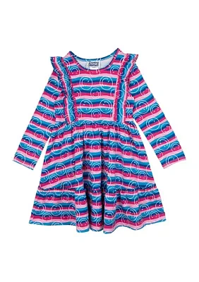 Girls 4-6x Stripe Smile Dress