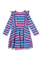 Girls 4-6x Stripe Smile Dress