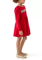 Girls 7-16 Merry Appliqué Dress