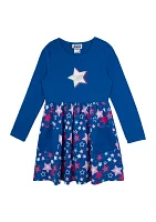 Girls 7-16 Star Printed Dress