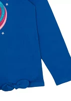 Girls 7-16 Santa Unicorn Appliqué Top