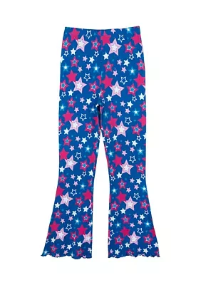 Girls 7-16 Star Printed Flare Leggings