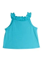 Girls 4-6x Solid Knit Top with Appliqué