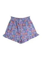 Girls 4-6x Ruffle Printed Pull On Shorts