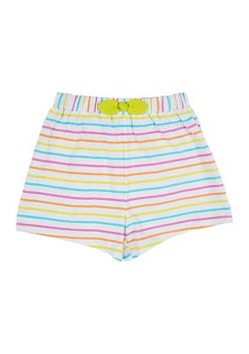 Girls 4-6x Knit Ruffle Stripe Shorts with Bow