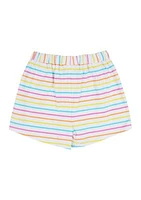 Girls 4-6x Knit Ruffle Stripe Shorts with Bow