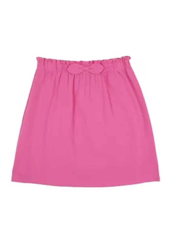 Girls 7-16 Pull On Knit Skirt with Bow