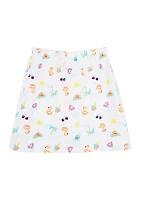 Girls 7-16 Printed Pull On Knit Skirt with Bow