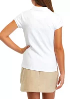 Girls 7-16 Short Sleeve Knit Polo Shirt