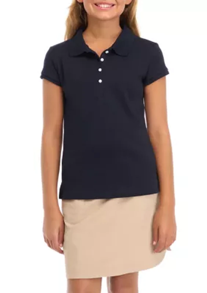 Girls 7-16 Knit Polo Shirt