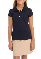 Girls 7-16 Knit Polo Shirt