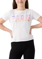 Girls 7-16 Short Sleeve Paris Graphic T-Shirt