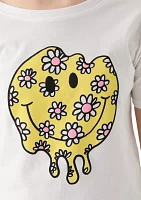 Girls 8-18 Flower Drippy Smile Graphic T-Shirt