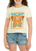 Girls 7-16 Sunset Butterfly Short Sleeve Graphic T-Shirt