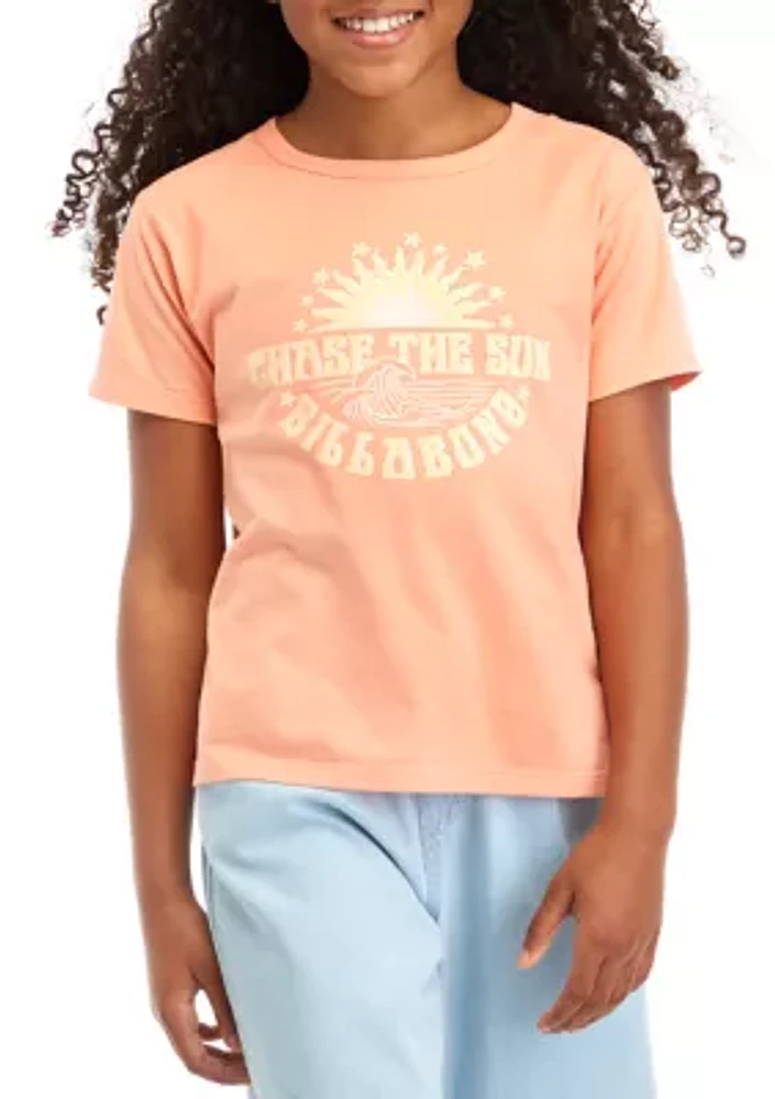 Girls 7-16 Short Sleeve Chasing Sun Graphic T-Shirt