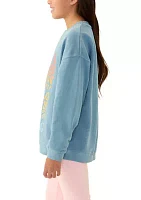 Girls 7-16 French Terry Graphic Pullover