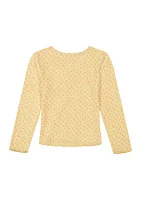 Girls 7-16 Ditsy Floral Rib Knit Top