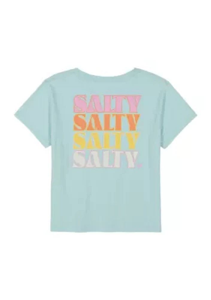 Girls 7-16 Salty Stacked Logo Short Sleeve Graphic T-Shirt