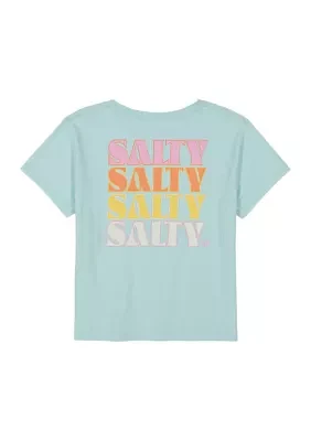 Girls 7-16 Salty Stacked Logo Short Sleeve Graphic T-Shirt