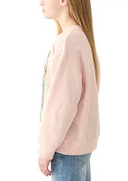 Girls 7-16 Desert Oversized Crew Neck Sweater