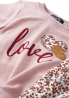 Girls 4-6x Love Graphic Top and Printed Leggings Set