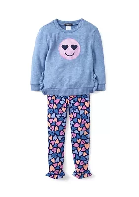 Girls 4-6x Smile Graphic Sweatshirt and Leggings Set