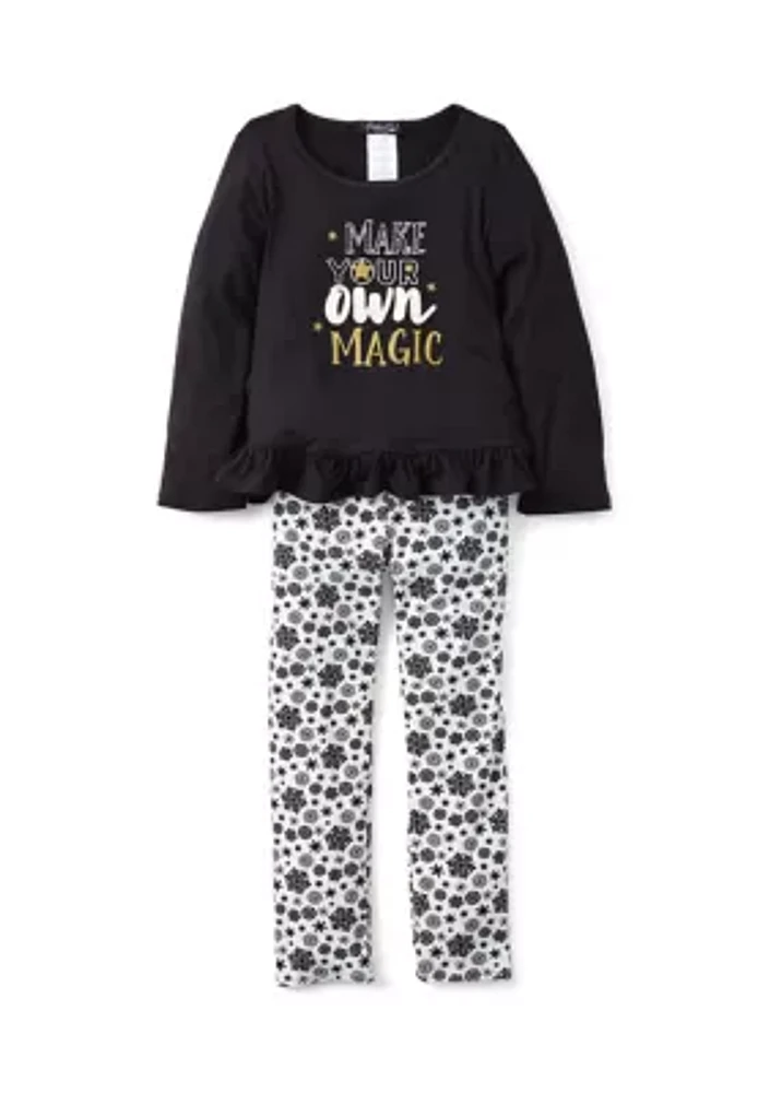 Girls 4-6x Your Own Magic Graphic Top and Printed Leggings