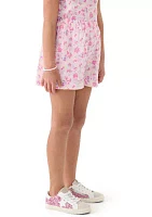 Girls 7-16 Pink Printed Shorts