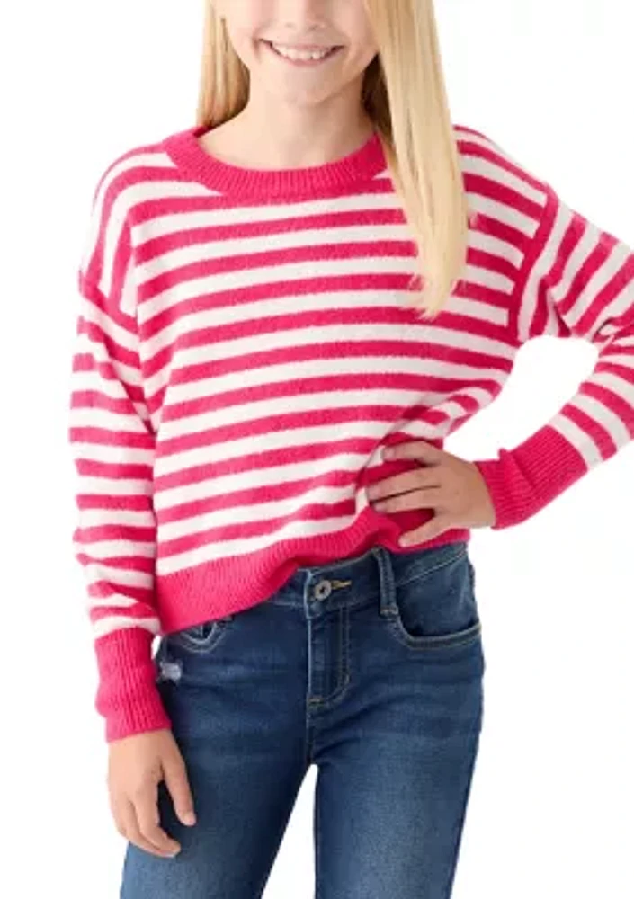 Girls 7-16 Striped Cozy Sweater