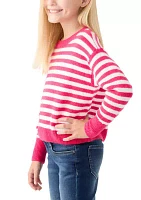 Girls 7-16 Striped Cozy Sweater