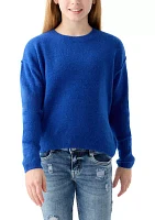 Girls 7-16 Solid Cozy Crew Neck Sweater