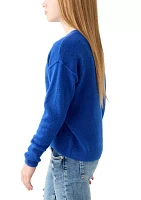 Girls 7-16 Solid Cozy Crew Neck Sweater