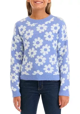 Girls 7-16 Printed Sweater